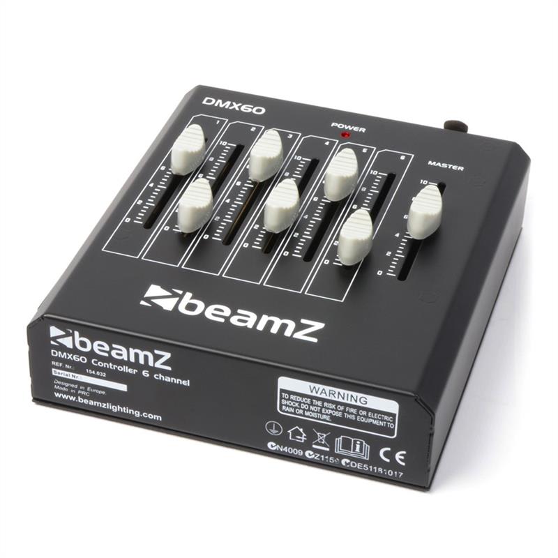 Beamz DMX60, 6-kanálový DMX ovládač svetelných efektov, XLR – Obrázok 4