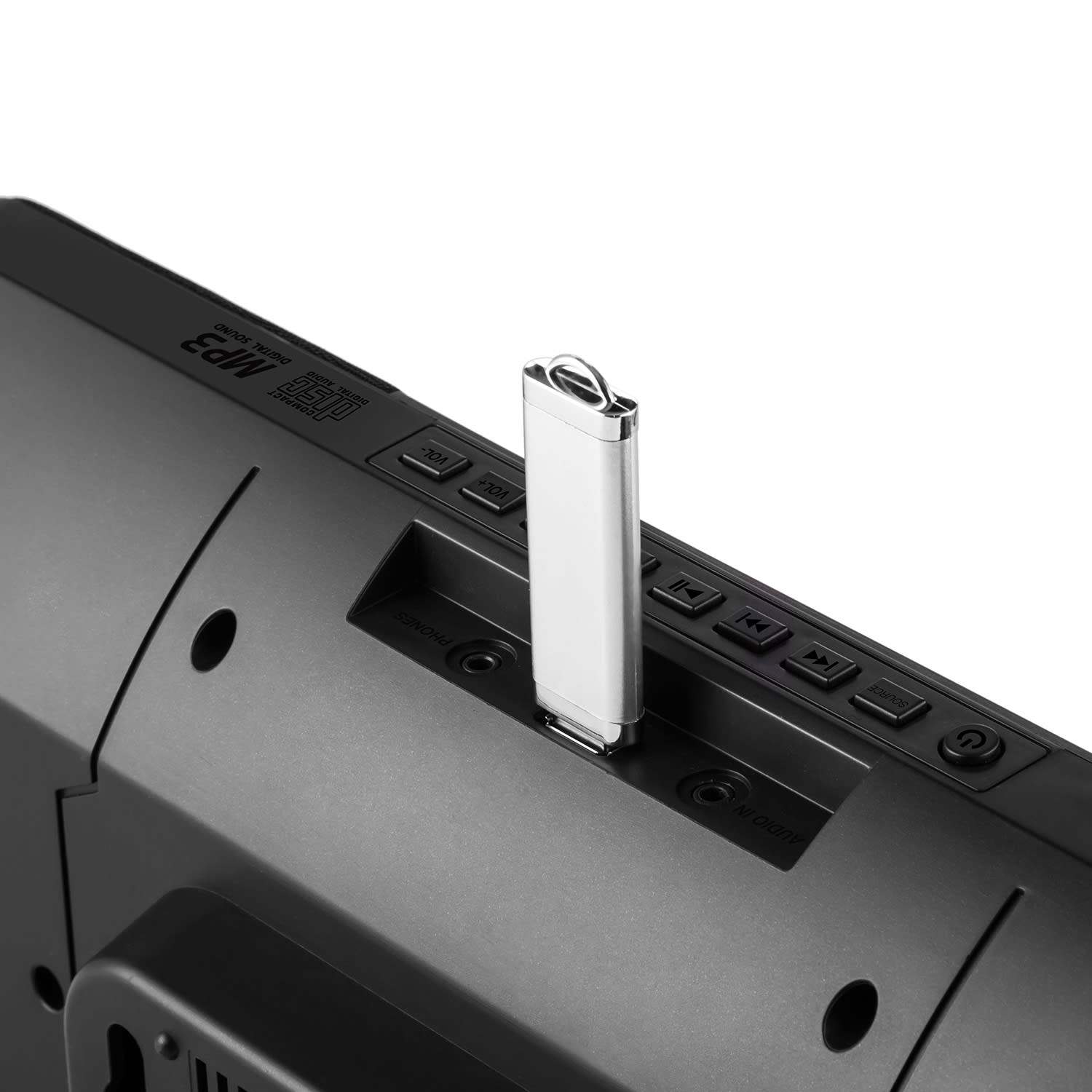 OneConcept V-13 BT, sterosystém s CD MP3 USB bluetooth rádiom, nástenná montáž – Obrázok 5