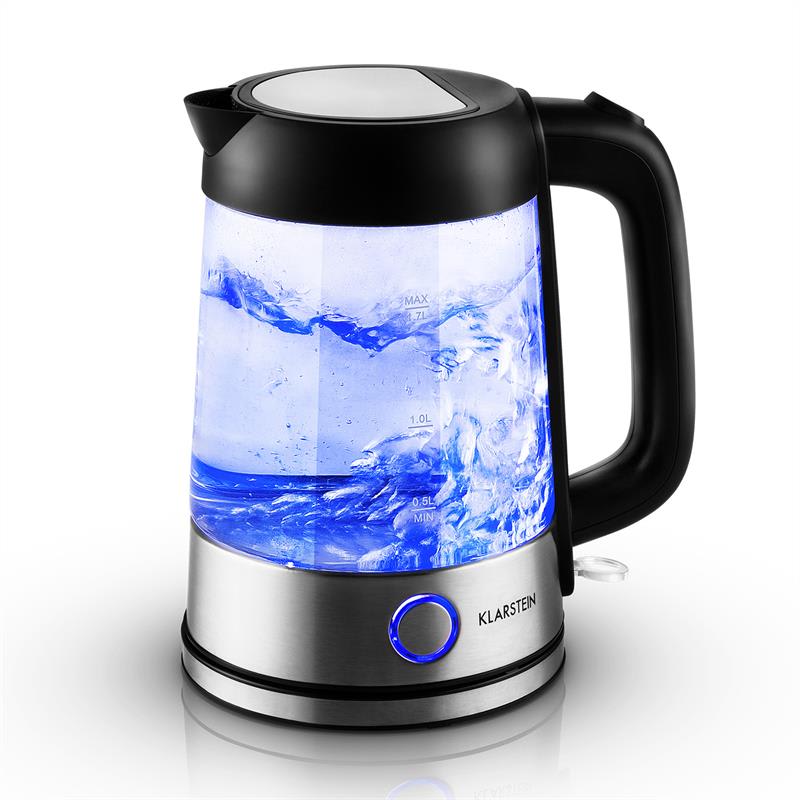 Klarstein Tiefblau, 1,7 l, 2200 W, rýchlovarná kanvica, modré LED osvetlenie