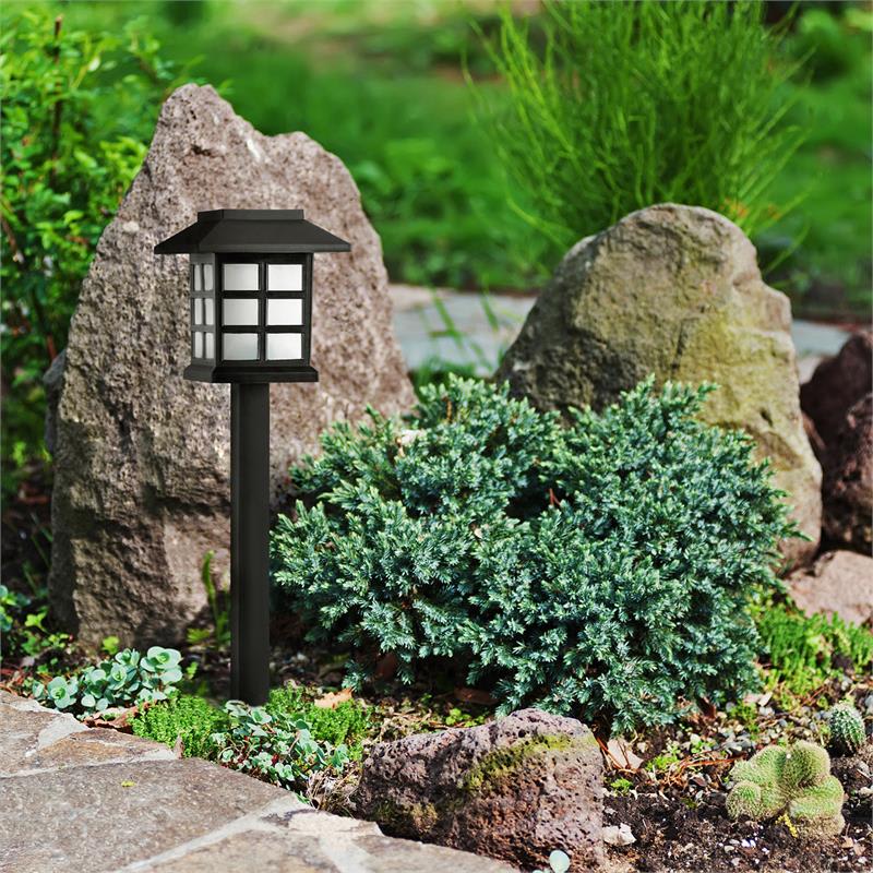 OneConcept Nagano, záhradná lampa, solárne svetlo, súprava 6 kusov, LED, akumulátor, biela, hrot do zeme – Obrázok 2
