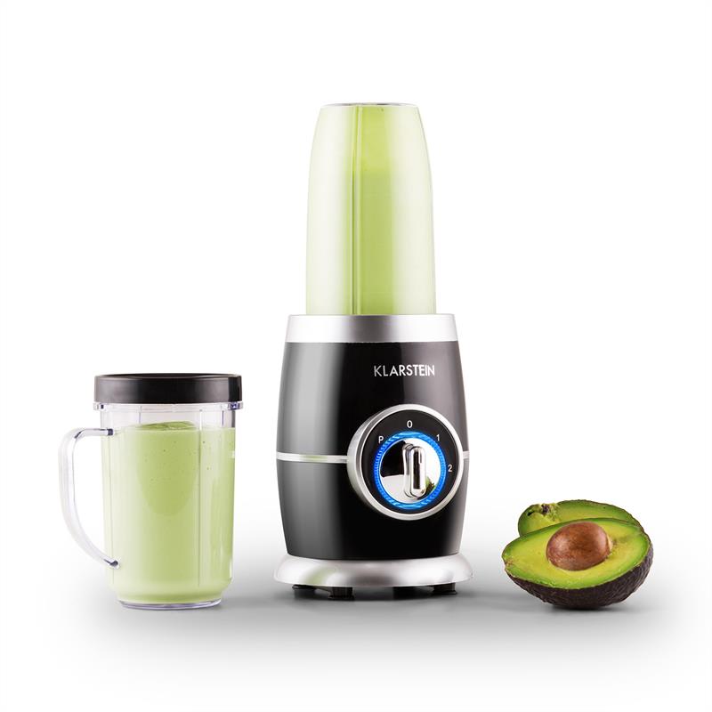 Klarstein Juicinho Nero, 220 W, stolný mixér, príprava smoothie, 8-dielny set – Obrázok 2