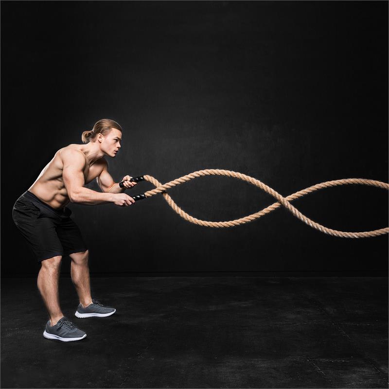 Capital Sports Klarfit Power Rope, 9m/3,8cm, kyvadlové lano s hákmi, stropné pripevnenie – Obrázok 4