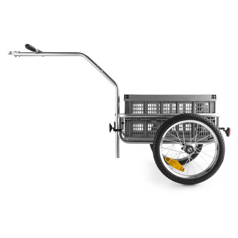 DURAMAXX BigBig Box, príves na bicykel, ručný vozík, vysoké oje, 40 l, 40 kg, sivý – Obrázok 2