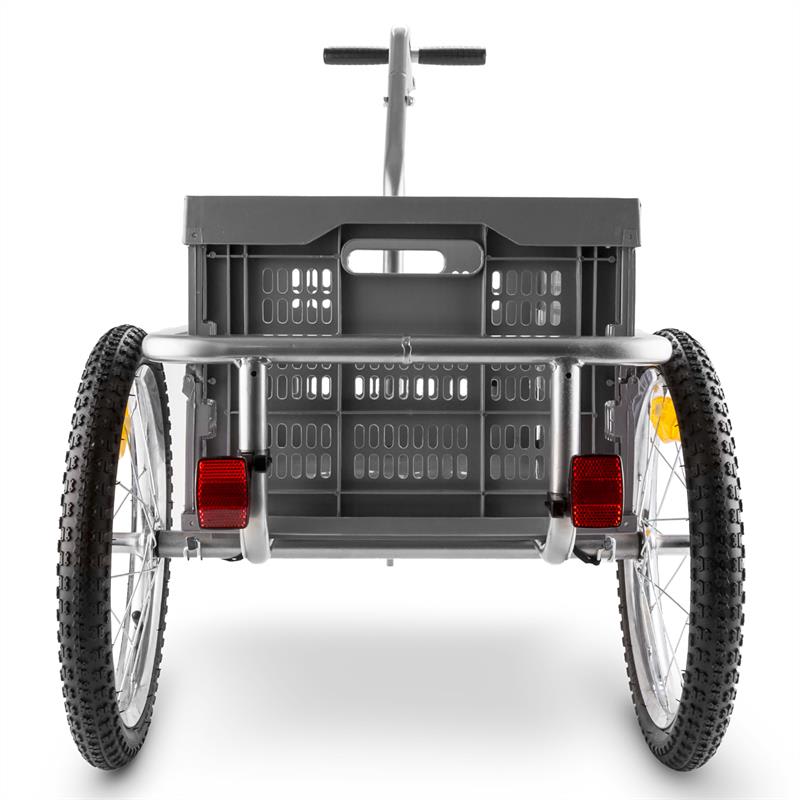 DURAMAXX BigBig Box, príves na bicykel, ručný vozík, vysoké oje, 40 l, 40 kg, sivý – Obrázok 3