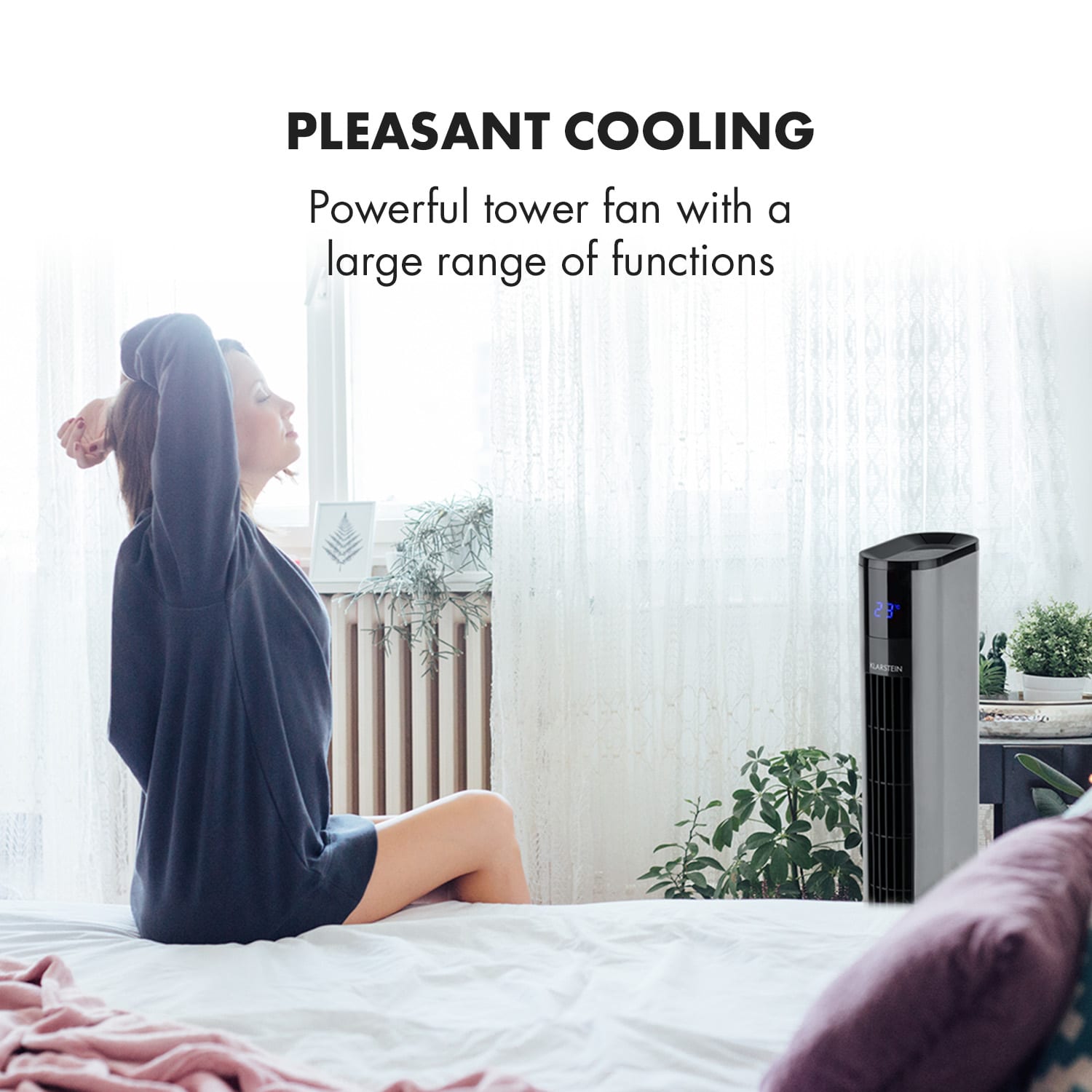 Klarstein Skyscraper 3G, stĺpový ventilátor s dotykovým ovládaním, 50 W, diaľkový ovládač – Obrázok 4