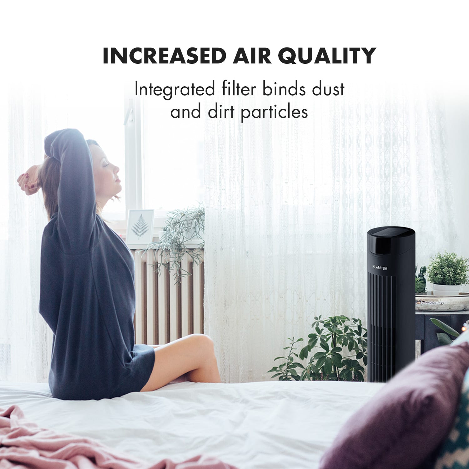 Klarstein Skyscraper 2G, stĺpový ventilátor s dotykovým ovládaním, 40 W, diaľkový ovládač, čierny – Obrázok 4