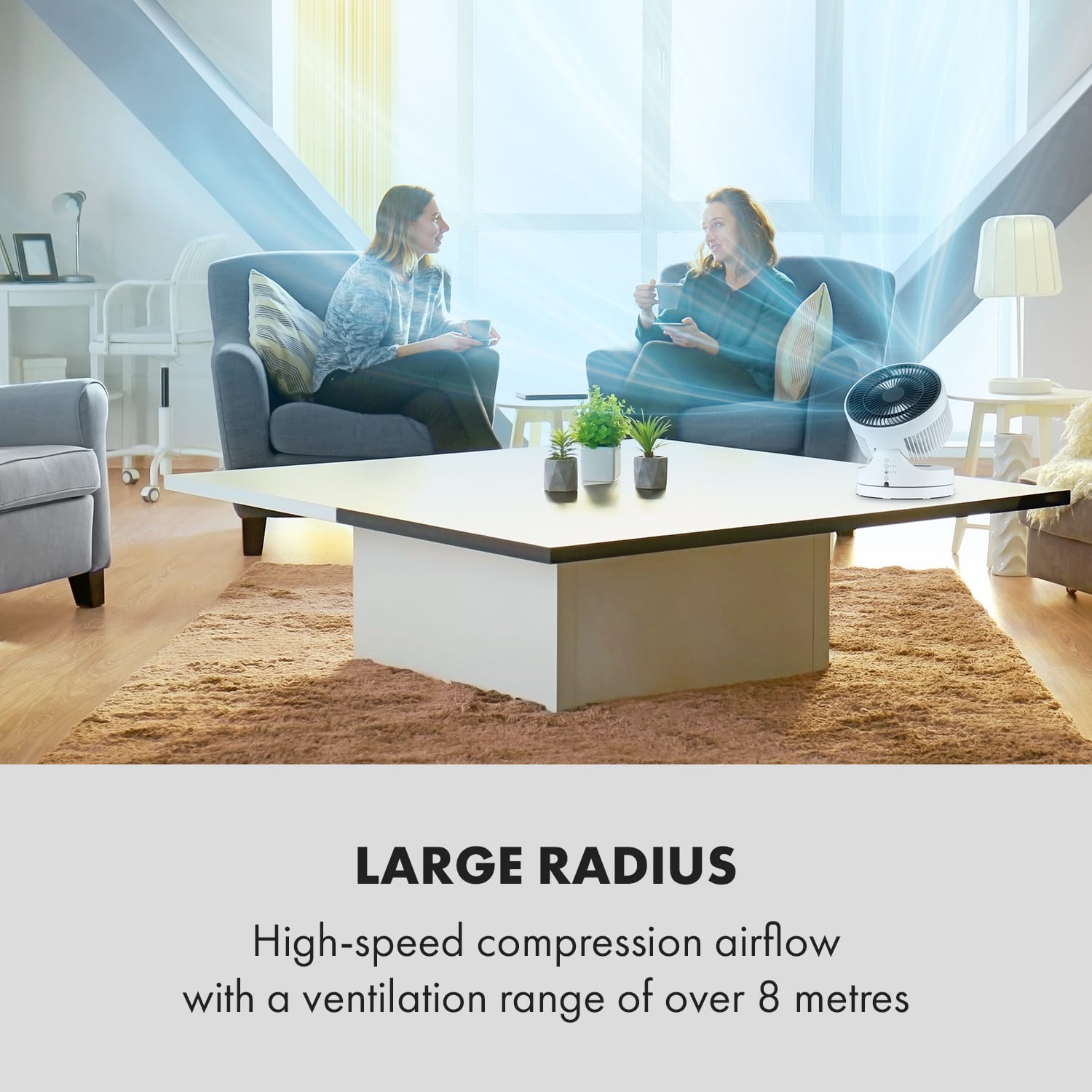Klarstein Touchstream, stojanový ventilátor, 35 W, biely – Obrázok 2