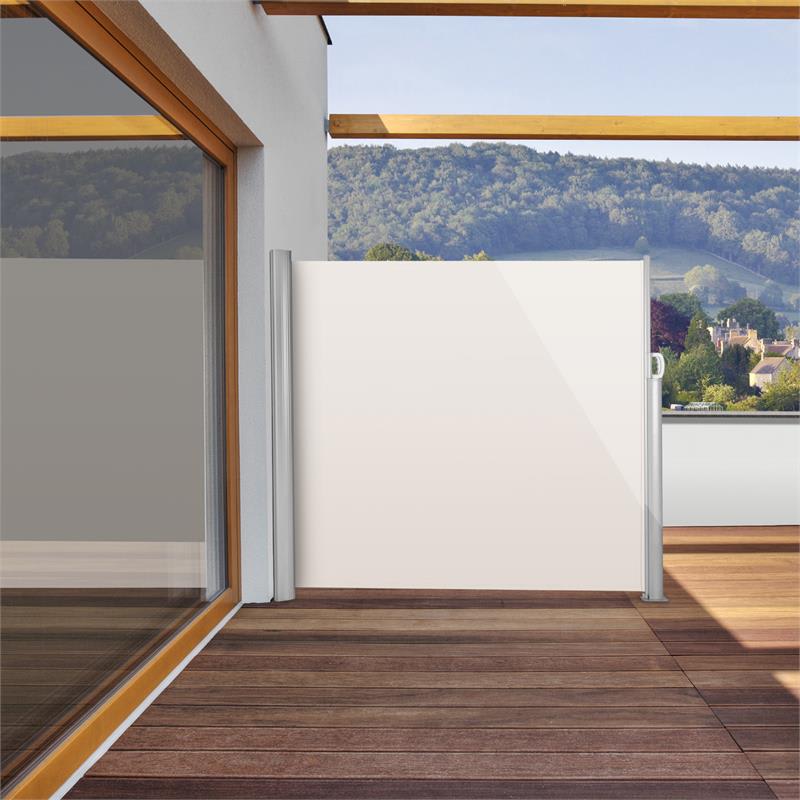 Blumfeldt Bari 316, bočná clona, bočná roleta, 300 x 160 cm, hliník, krémovo piesková – Obrázok 3