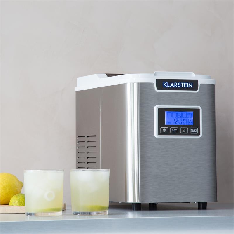 Klarstein ICE6 Icemeister, zariadenie na prípravu kociek ľadu, 12 kg/24 hod., nerezová oceľ, biela – Obrázok 2