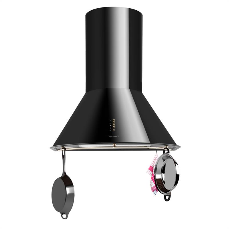 Klarstein Noir Prima, čierny, 60 cm, 430 m3/h, retro komínový digestor, nerez – Obrázok 3