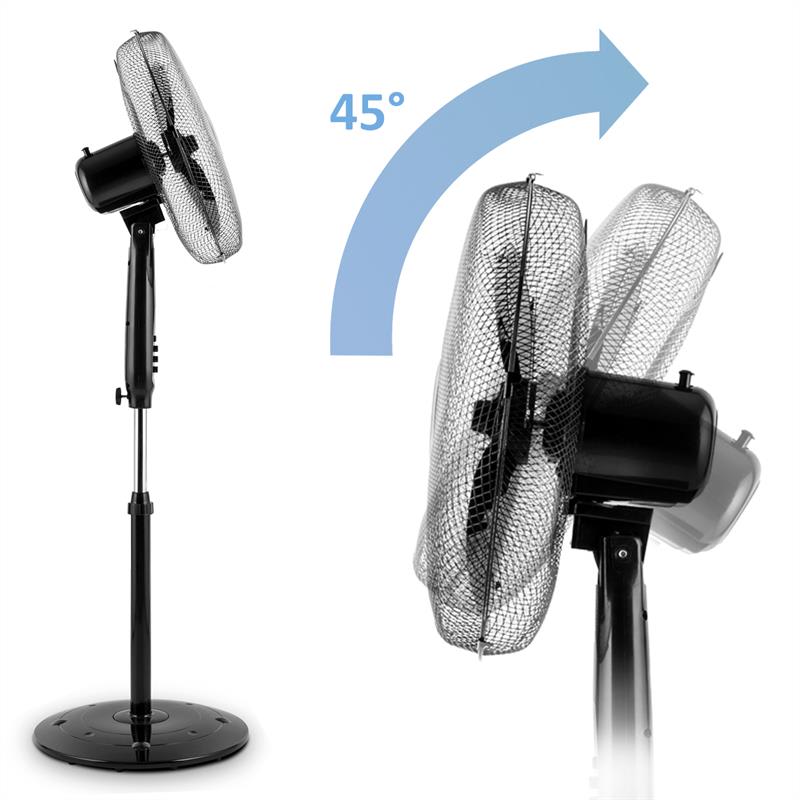 Klarstein Black Blizzard 2G, 50 W, 16'', stojaci ventilátor, oscilácia, okrúhly stojan, čierny – Obrázok 3