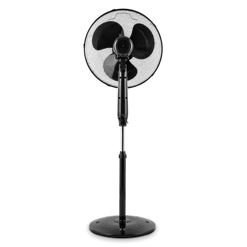 Klarstein Black Blizzard 2G, 50 W, 16'', stojaci ventilátor, oscilácia, okrúhly stojan, čierny – Obrázok 4