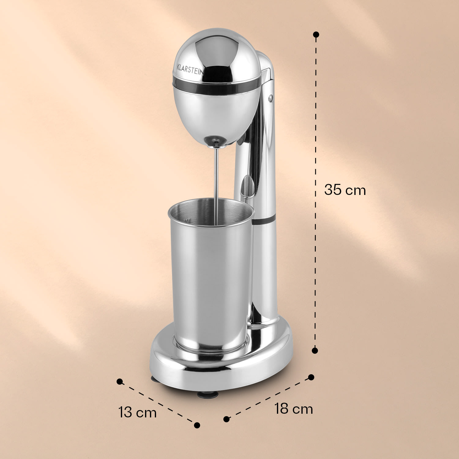 Klarstein van Damme, strieborný, 100W, miešač/mixér na miešanie drinkov, 450ml pohár z nehrdzavejúcej ocele – Obrázok 5