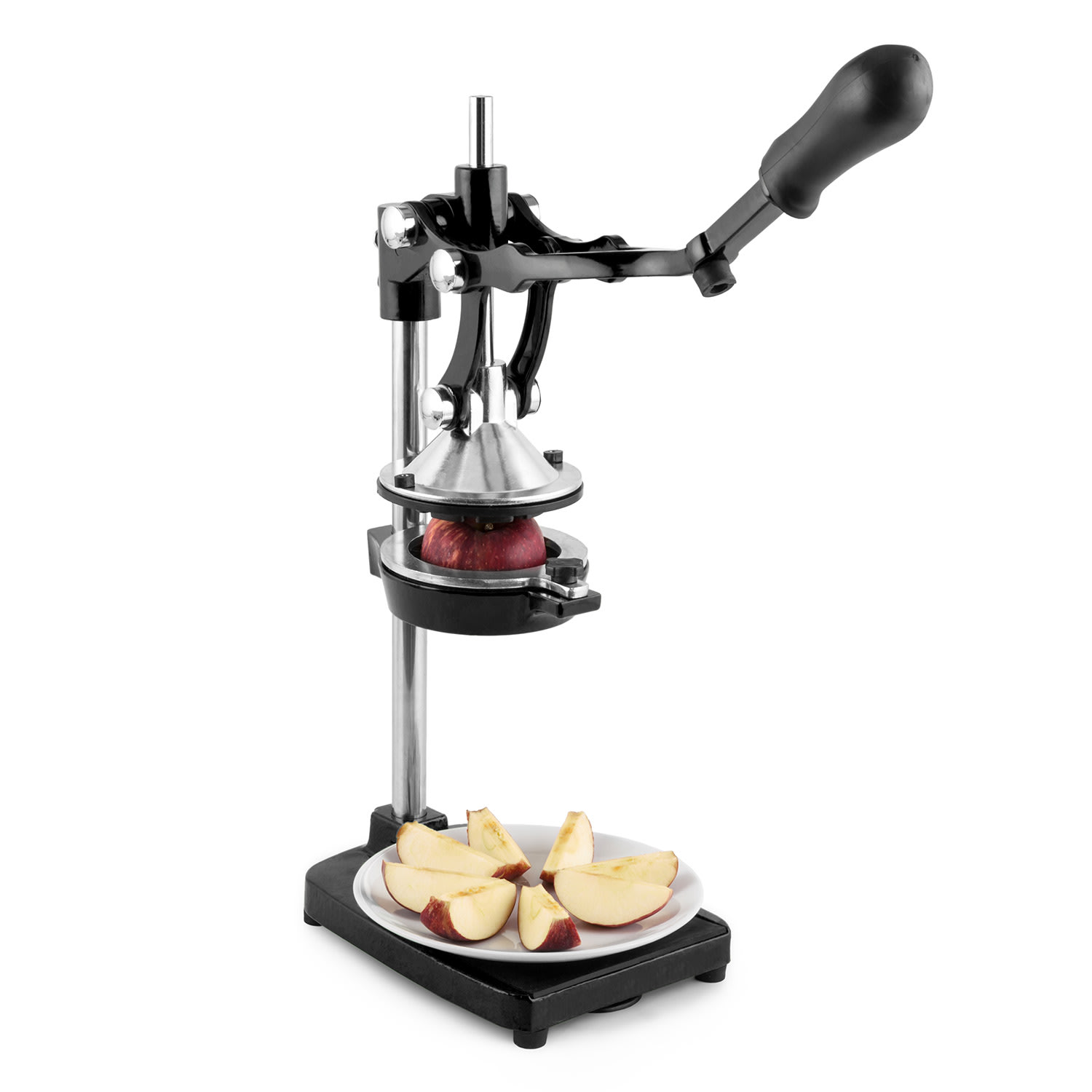 Klarstein TriJuicer, čierny, pákový lis na odštavovanie, krájač hranolčekov, krájač jablka – Obrázok 2