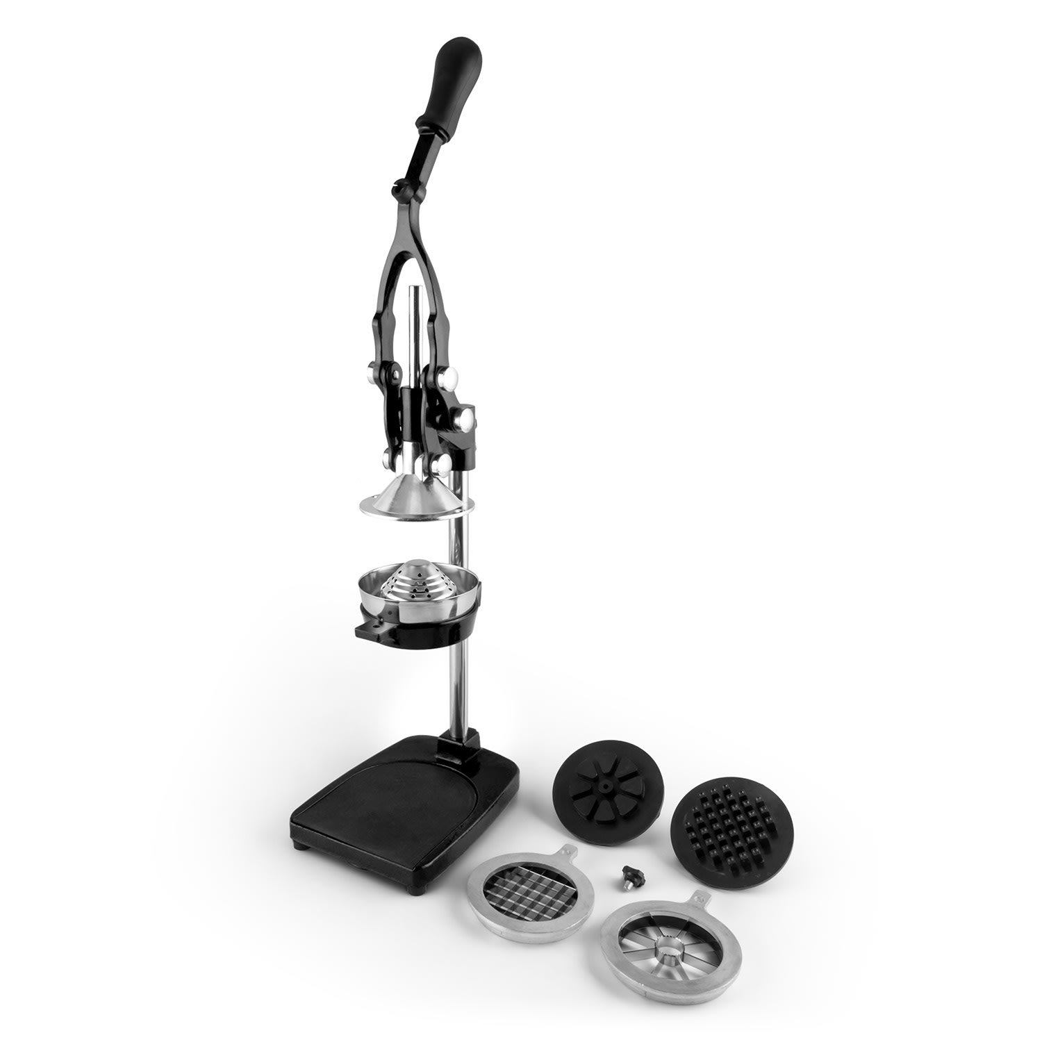 Klarstein TriJuicer, čierny, pákový lis na odštavovanie, krájač hranolčekov, krájač jablka – Obrázok 5