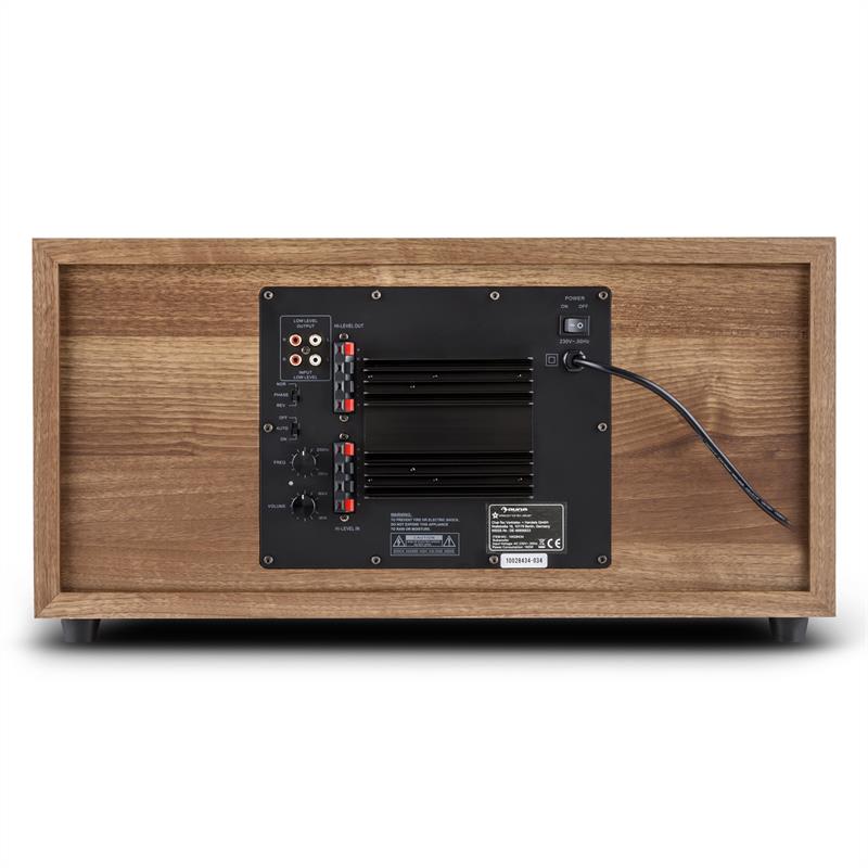 Auna línia 501 SW WN, 500 W, aktívny subwoofer, vlašský orech – Obrázok 5