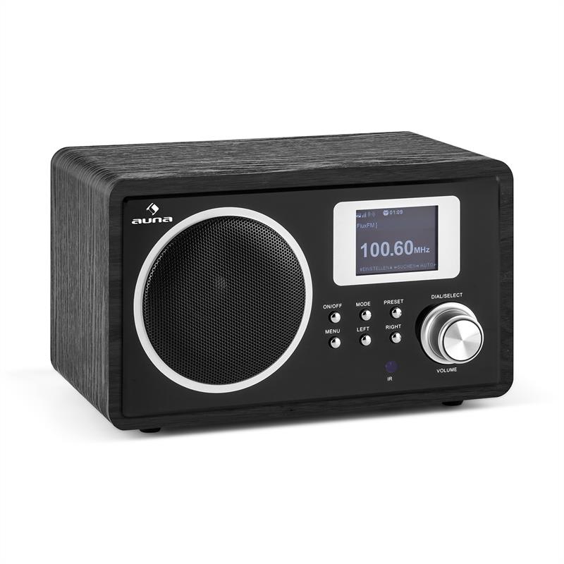 Auna IR-150, internetové rádio, FM, DLNA, WLAN, retro, diaľkové ovládanie, drevená skriňa – Obrázok 2