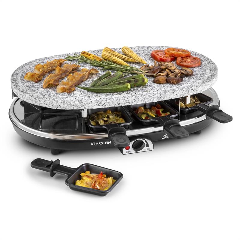Klarstein All-U-Can-Grill, raclette gril 4 v 1, 1500 W, kamenná platňa, pre 8 osôb – Obrázok 2