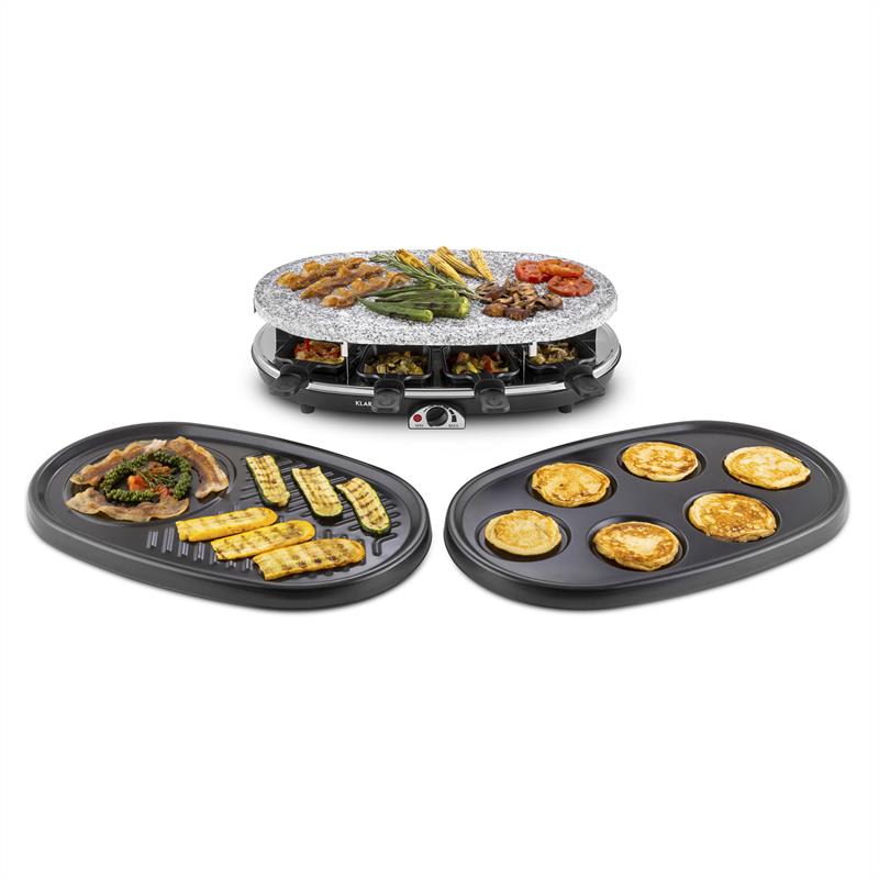 Klarstein All-U-Can-Grill, raclette gril 4 v 1, 1500 W, kamenná platňa, pre 8 osôb – Obrázok 4