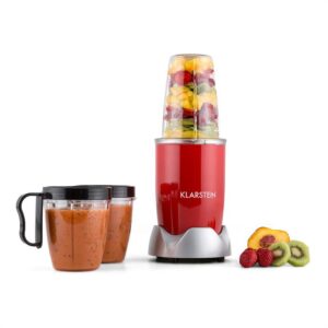 Klarstein NutriRocket, 700W, červený, multifunkčný mixér/smoothiemaker, desaťdielny