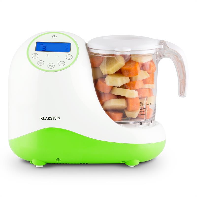 Klarstein Junior Chef Finn, zelené, zariadenie na prípravu dojčenskej stravy, 5-v-1 mixér, naparovanie – Obrázok 3