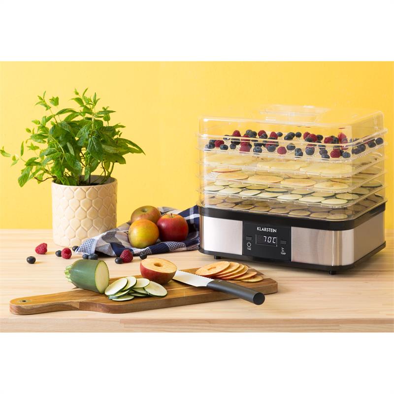 Klarstein Valle di Frutta, 250 W, sušička, nerez, dehydrátor, 5 poschodí – Obrázok 2