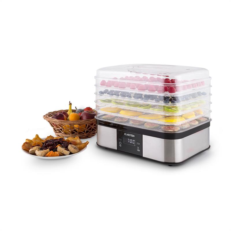 Klarstein Valle di Frutta, 250 W, sušička, nerez, dehydrátor, 5 poschodí – Obrázok 4