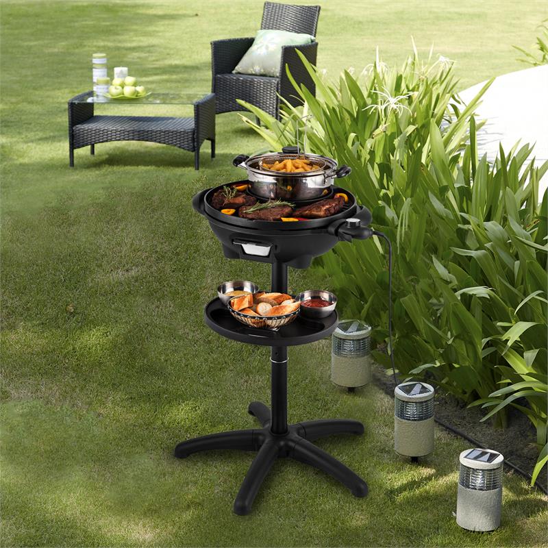 Klarstein Grillpot, 1600 W, 40 cm, elektrický gril, stojaci gril, stolný gril, liatinový – Obrázok 3