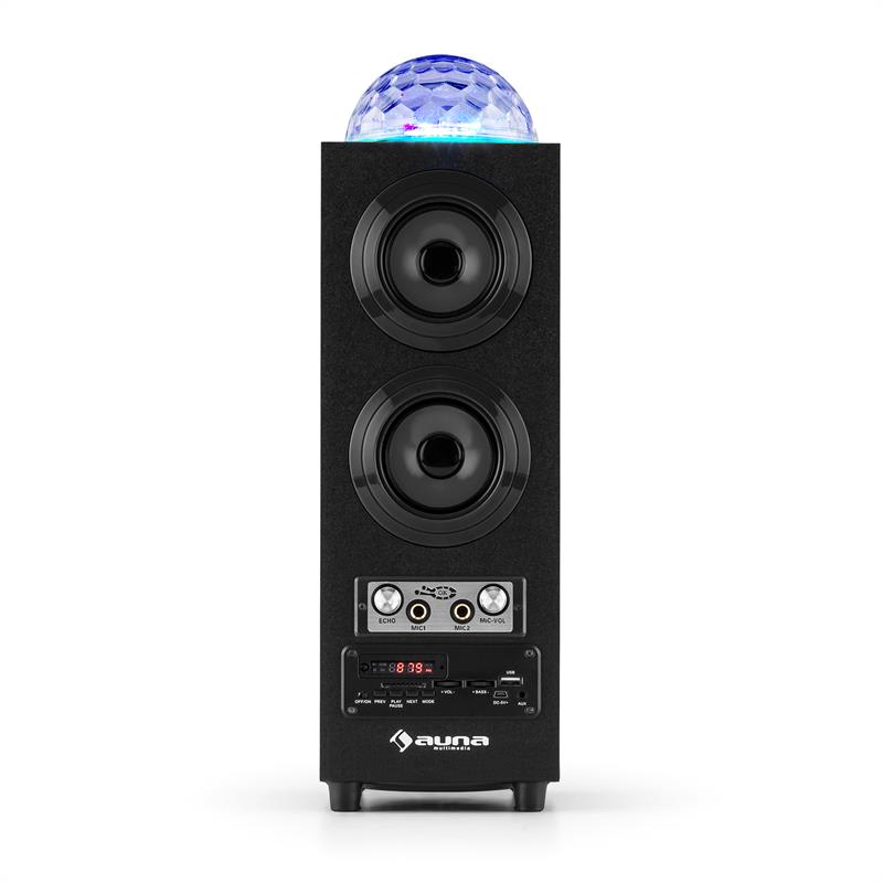 Auna DiscoStar Black, prenosný bluetooth reproduktor, USB, akumulátor, LED, mikrofón – Obrázok 4