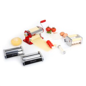 Klarstein Siena Rossa, červený, Pasta Maker, zariadenie na výrobu cestovín, 3 nadstavce