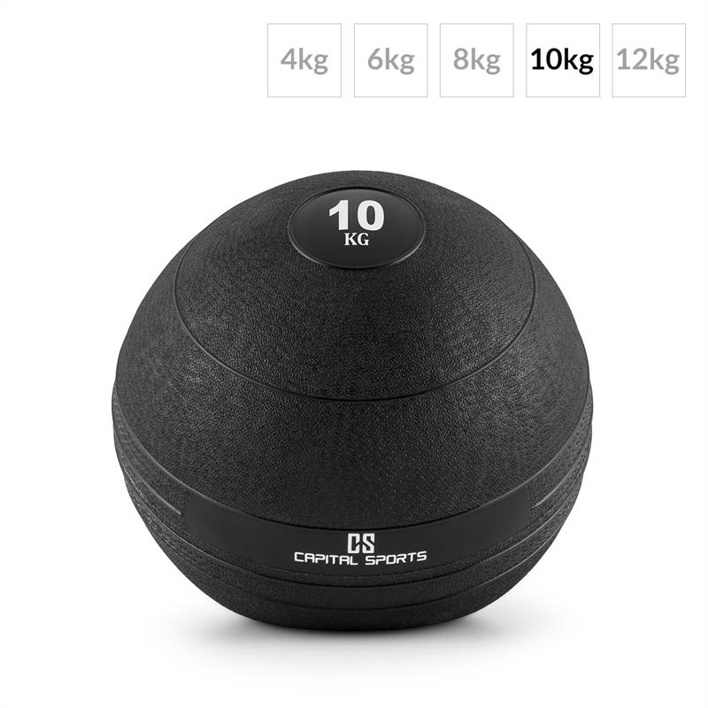 Capital Sports Groundcracker, čierny, 10 kg, slamball, guma – Obrázok 2