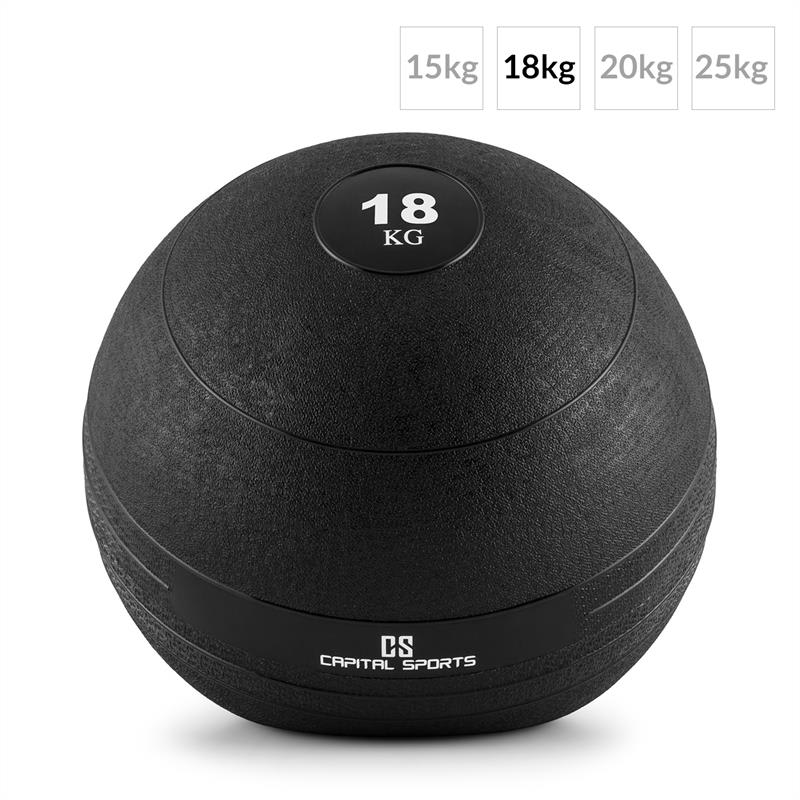 Capital Sports Groundcracker, čierny, 18 kg, slamball, guma – Obrázok 2