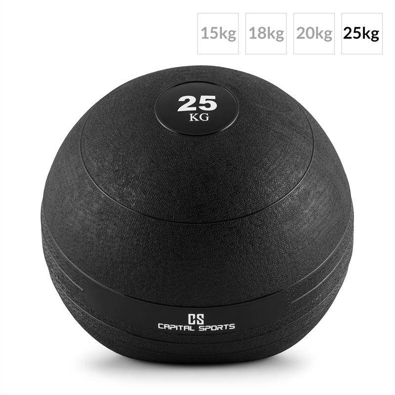 Capital Sports Groundcracker, čierny, 25 kg, slamball, guma – Obrázok 2