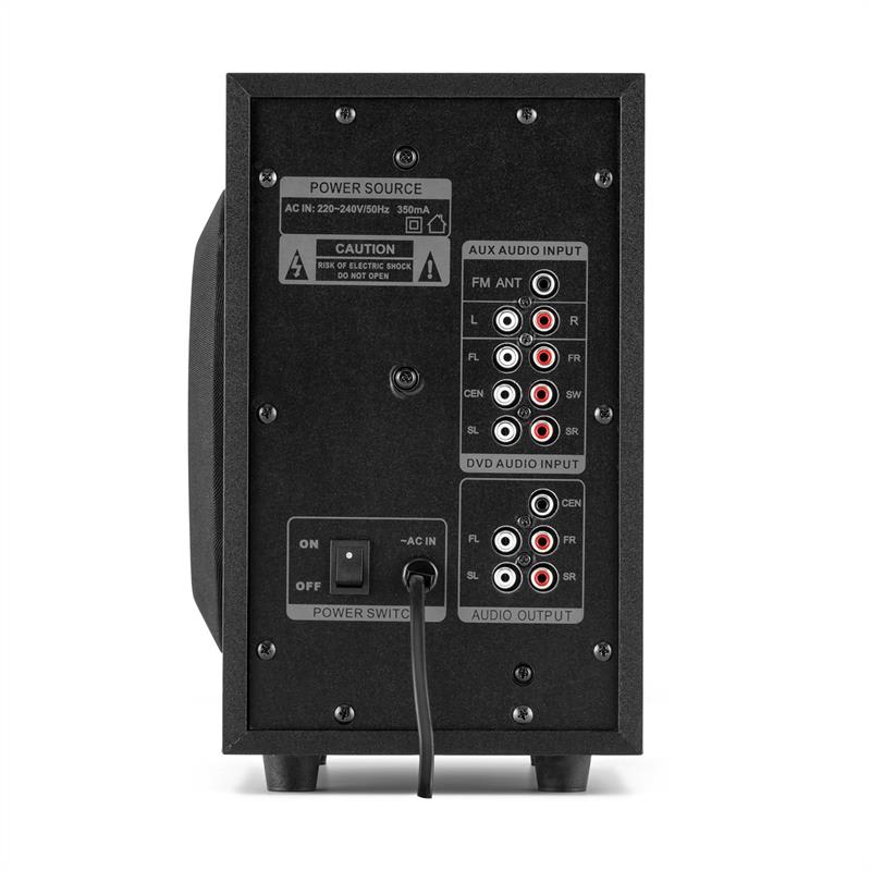 Auna X-Plus, max. 70W, čierna, 5.1-kanálový reproduktorový systém, USB, SD, AUX – Obrázok 5