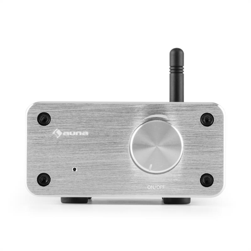 Auna BT-Bro, 40W RMS, strieborný, mini stereo zosilňovač, trieda D, bluetooth, hliník – Obrázok 3