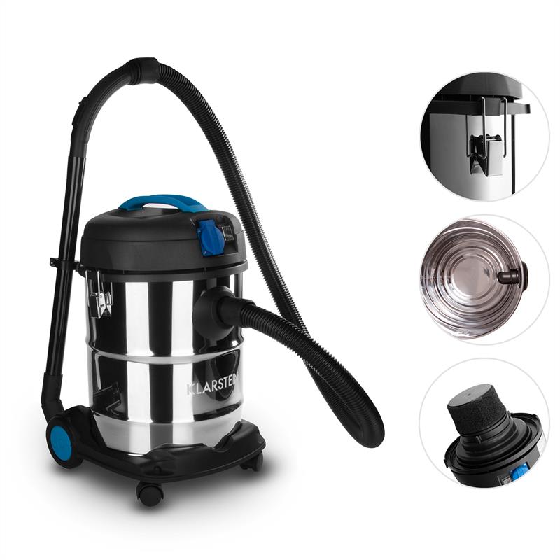 Klarstein Reinraum Prima, priemyselný vysávač, mokré a suché vysávanie, 1200 W, 25 l, zásuvka – Obrázok 2
