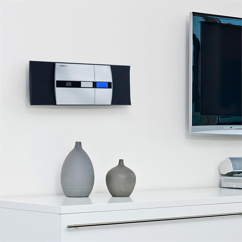 OneConcept V-15, čierny, stereo systém, CD, USB, MP3, FM, AUX, budík – Obrázok 3