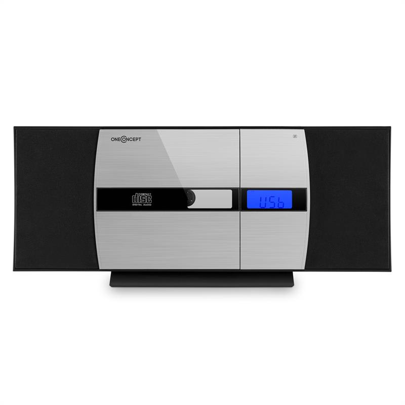 OneConcept V-15-BT, stereo systém, bluetooth, CD, USB, MP3, FM, AUX, budík, čierny – Obrázok 2