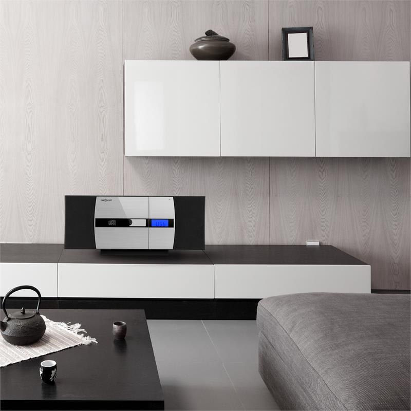 OneConcept V-15-BT, stereo systém, bluetooth, CD, USB, MP3, FM, AUX, budík, čierny – Obrázok 5