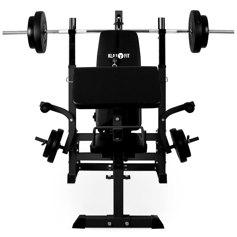 Klarfit KS02, posilňovacia stanica, tréningová lavička, káblové vedenie, predpažný pult – Obrázok 2