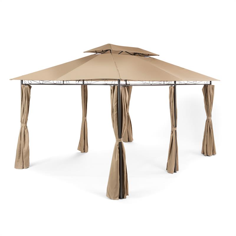 Blumfeldt Grandezza, záhradný pavilón, párty stan, 3 x 4 m, oceľ, polyester, hnedý – Obrázok 4