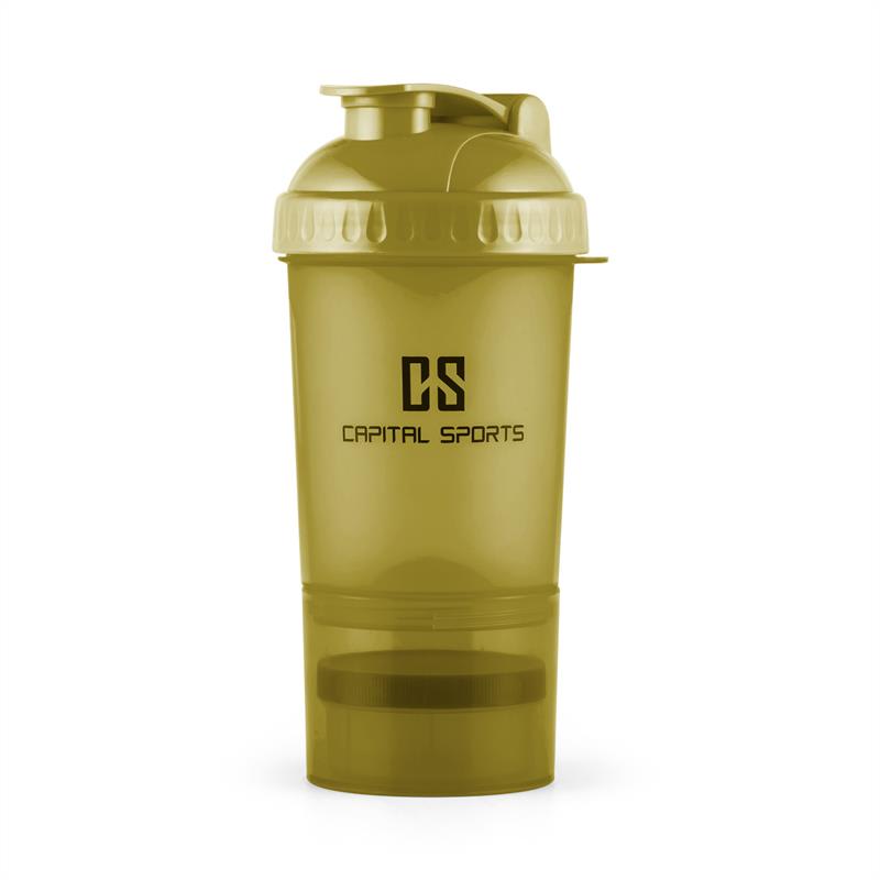 Capital Sports Shakster, šejker na proteínový nápoj, 600 ml, miešacia gulička, dóza na tabletky, zelený – Obrázok 2