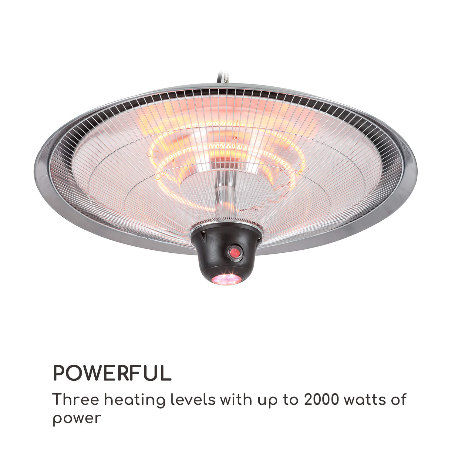 Blumfeldt Heizsporn, stropný ohrievač, 60,5 cm (Ø), LED lampa, diaľkové ovládanie – Obrázok 3