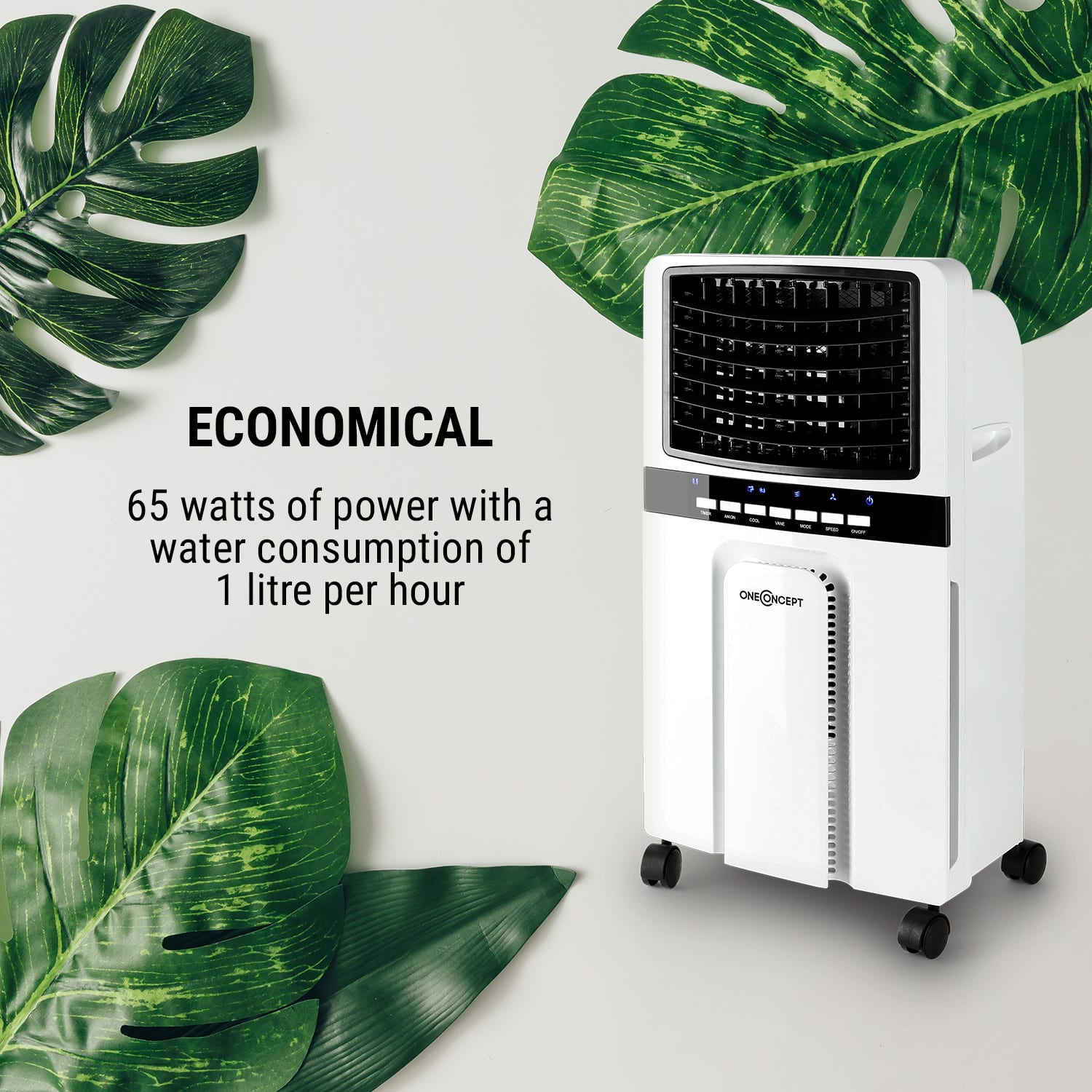 OneConcept Baltic Blue, ochladzovač vzduchu, ventilátor, 65 W, 400 m³/h, diaľkový ovládač – Obrázok 5