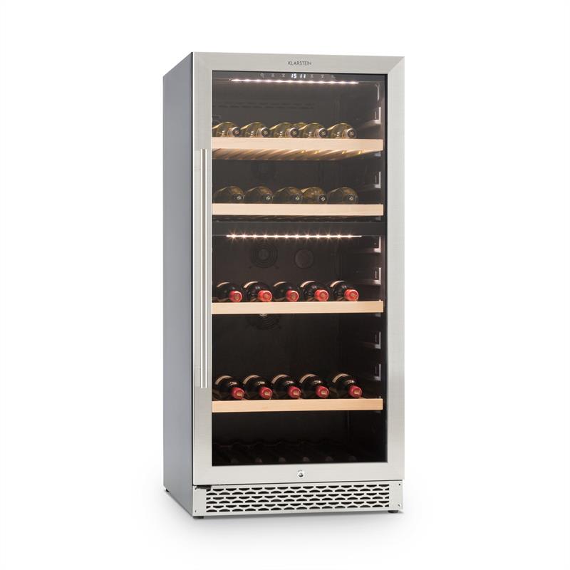 Klarstein Botella 120D, chladnička na víno, 270 litrov, ušľachtilá oceľ, LED