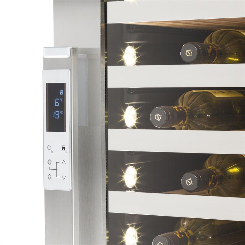 Klarstein Botella 300S, chladnička na víno, 642 litrov, 303 fliaš vína, ušľachtilá oceľ, LED – Obrázok 3