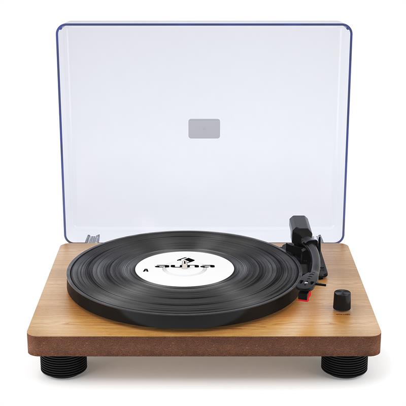 Auna TT Classic WD, drevená dyha, retro gramofón, USB, linkový výstup, reproduktor – Obrázok 3