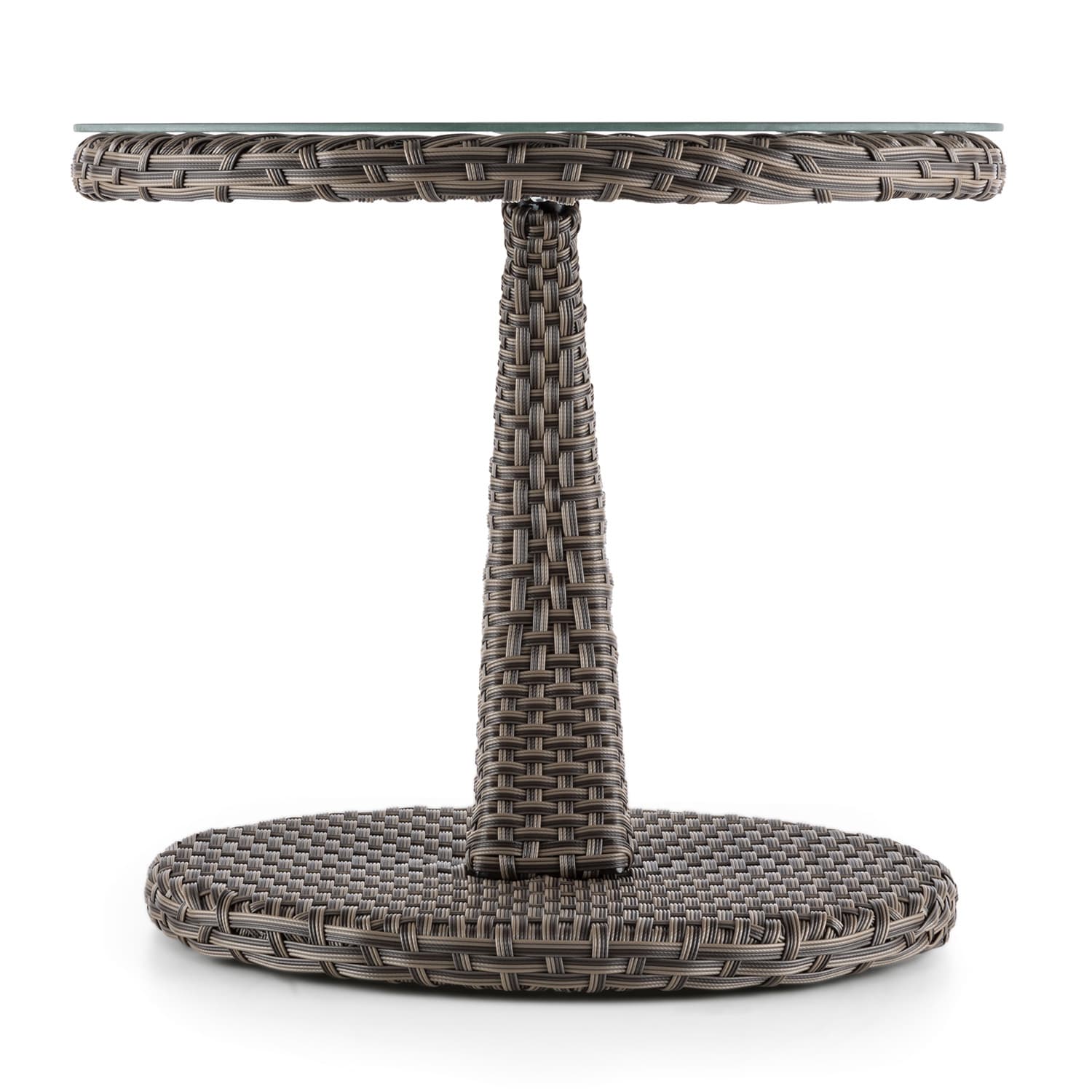 Blumfeldt Tabula, odkladací stolík, 50 cm, sklo, polyratan, hliník, dvojfarebný antracit – Obrázok 3