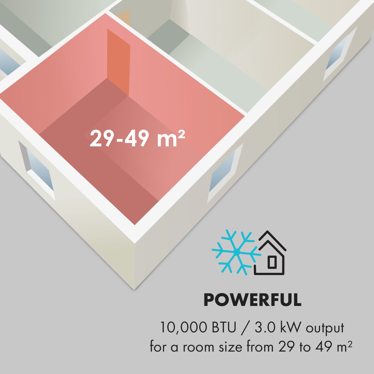 Klarstein Metrobreeze Rom, klimatizácia, 10 000 BTU/3,0 kW, A+ – Obrázok 4