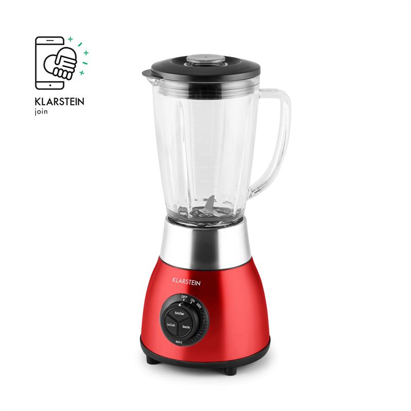 Klarstein Herakles Steel, červený, 1,8 l, 1200 W, stolný mixér, sklenený džbán, ušľachtilá oceľ – Obrázok 5